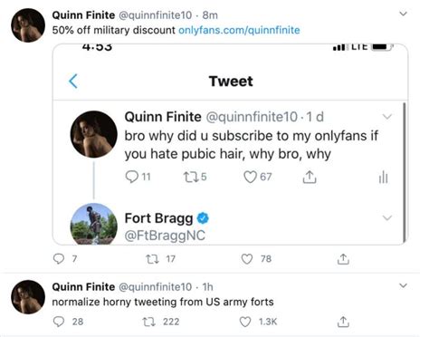 quinnfinite fort bragg|Fort Bragg Hacked Tweet Was An Admin Replying To OnlyFans。